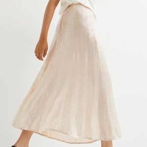NWT - H&M Calf-Length Sequined Skirt | Sequin Midi Skirt |
